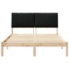 vidaXL Cadre de lit Marron et noir 140 x 190 cm Bois massif en pin
