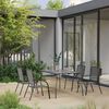 vidaXL Ensemble &agrave; manger de jardin 5 pcs Acier Anthracite