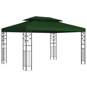 vidaXL Pavillon 3,97 x 2,96 x 2,68 m Vert Polyester et Acier