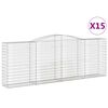 vidaXL Paniers &agrave; gabions arqu&eacute;s 15 pcs 400x50x140/160 cm Fer galvanis&eacute;