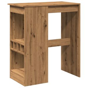 vidaXL Table de bar avec &eacute;tag&egrave;res ch&ecirc;ne artisanal bois d'ing&eacute;nierie