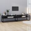 vidaXL Meuble TV noir 200x40x40,5 cm verre tremp&eacute;