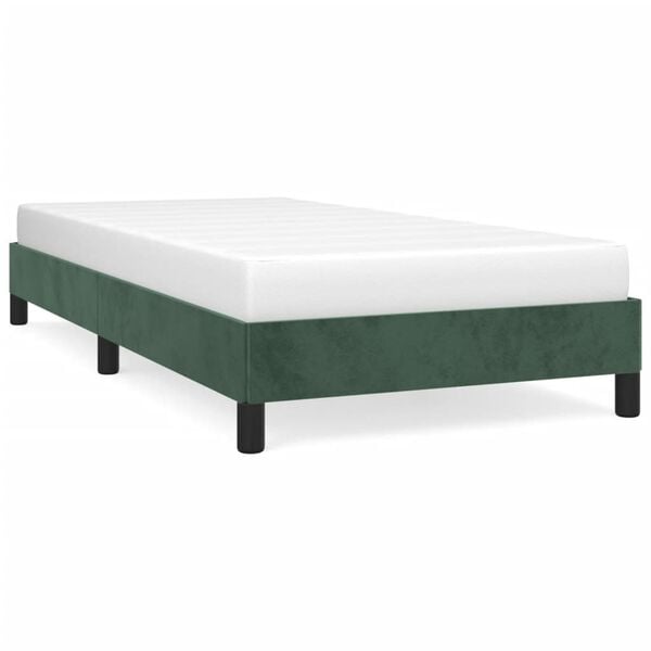 vidaXL Cadre de lit sans matelas vert fonc&eacute; 90x190 cm velours