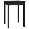 vidaXL Table &agrave; manger Noir 55x55x75 cm Bois massif de pin