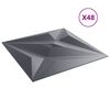 vidaXL Panneaux muraux 48 pcs gris 50x50 cm XPS 12 m&sup2; &eacute;toile