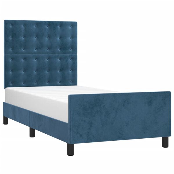 vidaXL Cadre de lit sans matelas bleu fonc&eacute; 80x200 cm velours