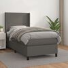 vidaXL Sommier &agrave; lattes de lit avec matelas Gris 100x200 cm Similicuir