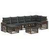 vidaXL Ensemble de canap&eacute; de jardin 8 pc Gris et Gris fonc&eacute; polyrotin