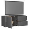 vidaXL Meuble TV Gris brillant 80x34x36 cm Bois d'ing&eacute;nierie