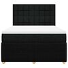 vidaXL Sommier &agrave; lattes de lit avec matelas Noir 140x190 cm Tissu