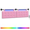 vidaXL T&ecirc;te de lit suspendue Avec lumi&egrave;re LED Rose Tissu