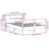 vidaXL Lit biblioth&egrave;que sans matelas blanc 150x200 cm bois pin massif