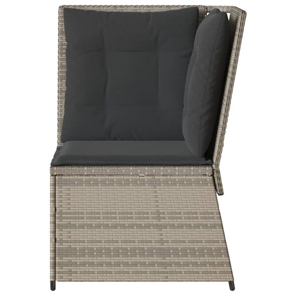 vidaXL Canapé d'angle de jardin et coussins gris clair résine tressée