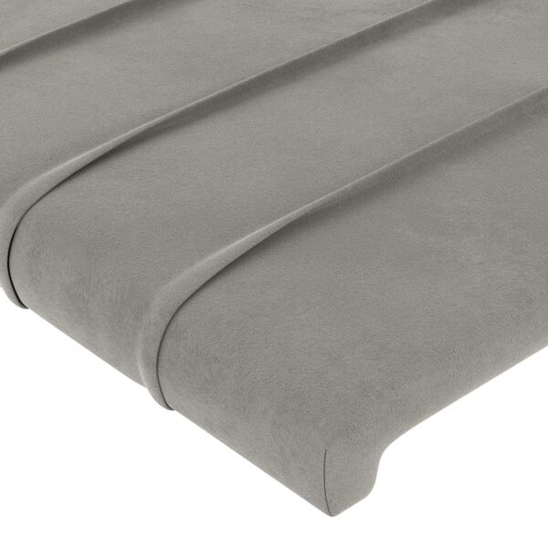 vidaXL T&ecirc;te de lit Gris clair 100x5x118/128 cm Velours
