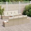 vidaXL Ensemble de canap&eacute; de jardin 9 pcs Beige Poly rotin