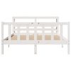 vidaXL Cadre de lit sans matelas blanc 160x200 cm bois de pin massif