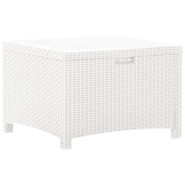 vidaXL Bo&icirc;te de rangement de jardin 60x54x41 cm Rotin PP Blanc