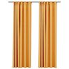 vidaXL Rideaux occultants aspect lin et crochets 2 pcs Jaune 140x245cm