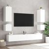 vidaXL Meuble TV mural avec lumi&egrave;res LED blanc 100x35x31 cm