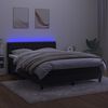 vidaXL Sommier &agrave; lattes de lit avec matelas et LED Noir 140x190 cm