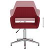 vidaXL Chaise pivotante de salle &agrave; manger Rouge bordeaux Tissu