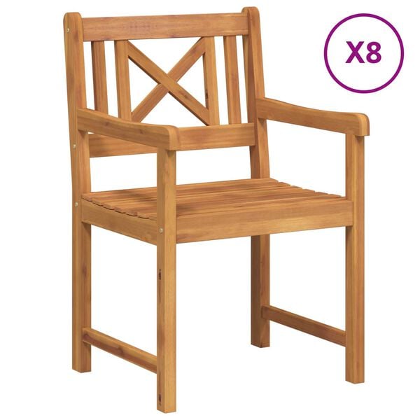 vidaXL Chaise de jardin 8 pcs 56 x 56 x 90 cm Bois d'Acacia Massif
