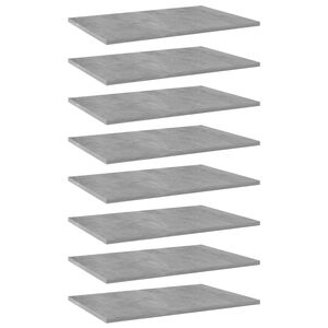vidaXL Panneaux de biblioth&egrave;que 8 pcs Gris b&eacute;ton 60x40x1,5cm Agglom&eacute;r&eacute;
