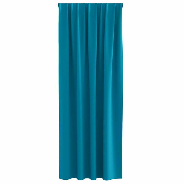 vidaXL Rideaux occultants avec anneaux 2 pcs Turquoise 245 x 140 cm