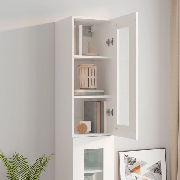 vidaXL Armoire murale suspendue Blanc 34,5x34x90 cm