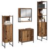 vidaXL Ensemble de mobilier de salle de bain avec porte 4 pcs Marron