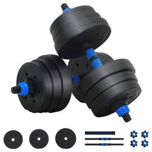 vidaXL Ensemble Halt&egrave;re-Barre 2-en-1 30kg Noir et Bleu