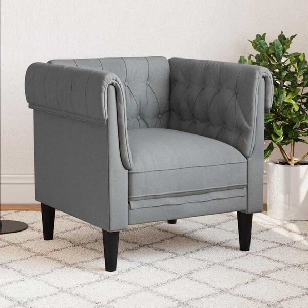 vidaXL Canap&eacute; Gris clair 78,5 x 74,5 x 74,5 cm Polyester