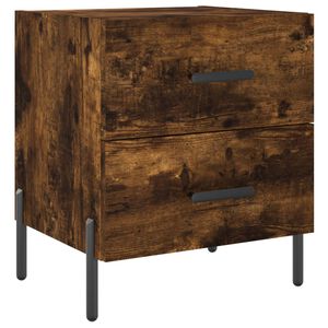 vidaXL Table de chevet ch&ecirc;ne fum&eacute; 40x35x47,5 cm bois d&rsquo;ing&eacute;nierie