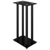 vidaXL Supports de haut-parleurs 2 pcs noir verre tremp&eacute; 4 piliers