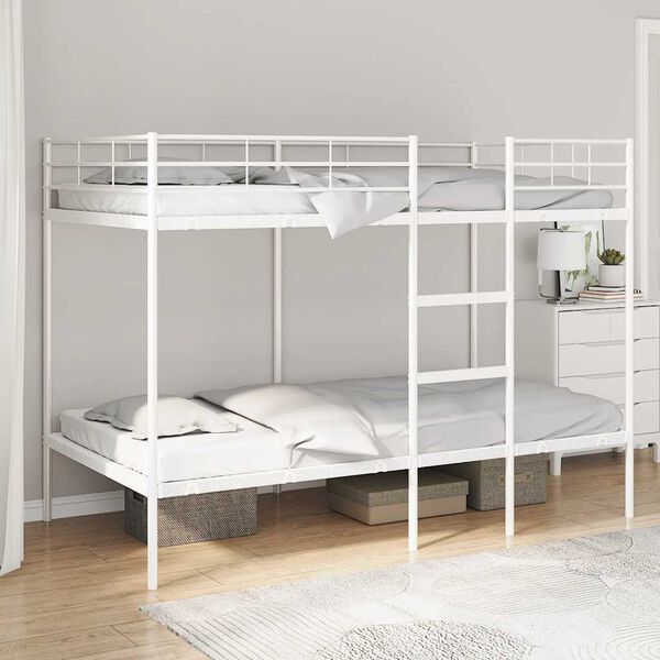VidaXL Lit superpos&eacute; sans matelas blanc 100x200 cm acier
