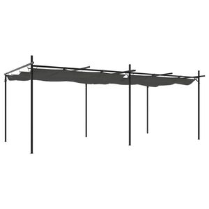 vidaXL Pergola avec toit r&eacute;tractable anthracite 589x292x230 cm
