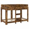 vidaXL Lit Superpos&eacute; pour Enfants avec matelas Ch&ecirc;ne fum&eacute; 80 x 160 cm