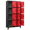 vidaXL Armoire &agrave; casiers Anthracite et rouge 90x45x180 cm Acier