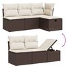vidaXL Salon de jardin avec coussins 6 pcs marron résine tressée