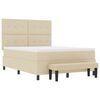 vidaXL Lit &agrave; ressorts avec matelas Cr&egrave;me 140 x 200 cm tissu