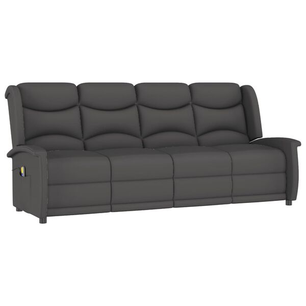 vidaXL Fauteuil de massage inclinable à 4 places gris foncé