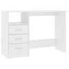 vidaXL Bureau avec tiroirs Blanc 110x50x76 cm Bois d'ing&eacute;nierie
