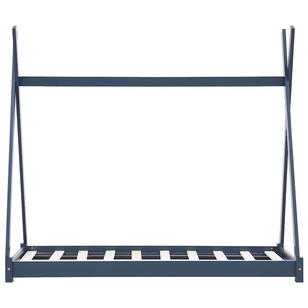 vidaXL Cadre de lit d'enfant Gris Bois de pin massif 80x160 cm
