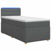 vidaXL Lit de box spring avec matelas et LED Gris fonc&eacute; 90 x 190 cm