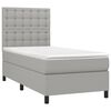 vidaXL Sommier &agrave; lattes de lit avec matelas Gris clair 80x200 cm Tissu