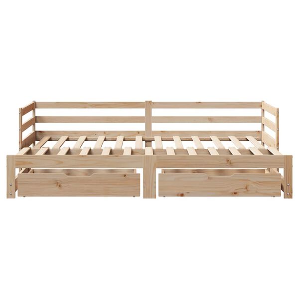 vidaXL Lit de jour avec gigogne et tiroirs sans matelas 90x190 cm