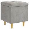 vidaXL Pouf de rangement Gris clair 40 x 40 x 45 cm Velours