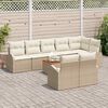 vidaXL Ensemble de canapé de jardin 9 pcs Beige et crème polyrotin