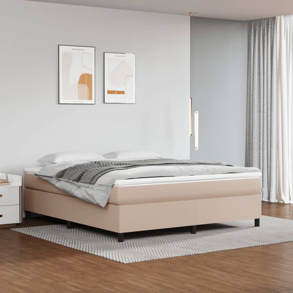 vidaXL Sommier &agrave; lattes de lit avec matelas Cappuccino 160x200 cm