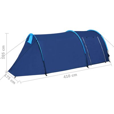 vidaXL Tente de camping pour 4 personnes Bleu marine/bleu clair